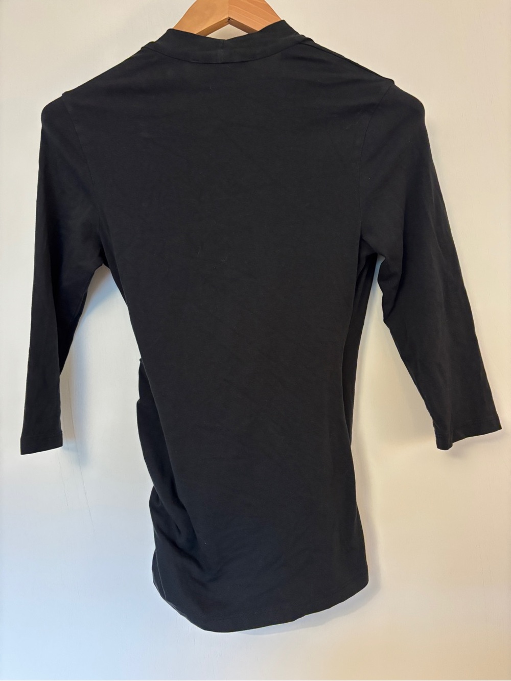 Peruvian Connection Cyprus Black Ruched Top Drape Wrap-Style Elevated Basic Soft - Picture 2 of 7